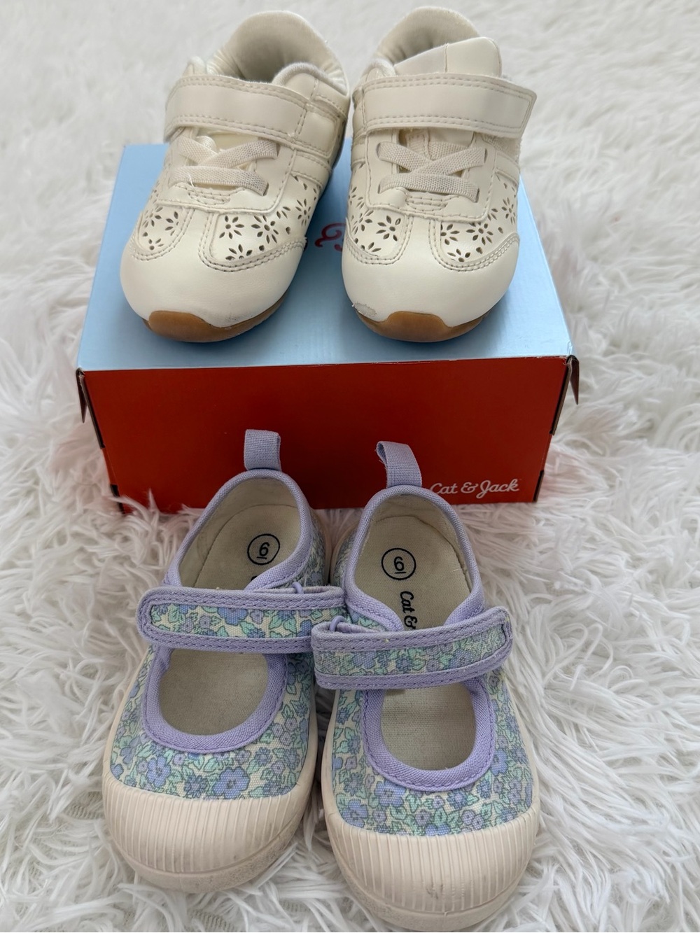 Cat & Jack Toddler Girls Size 6 Floral Shoes 2-Pair Bundle